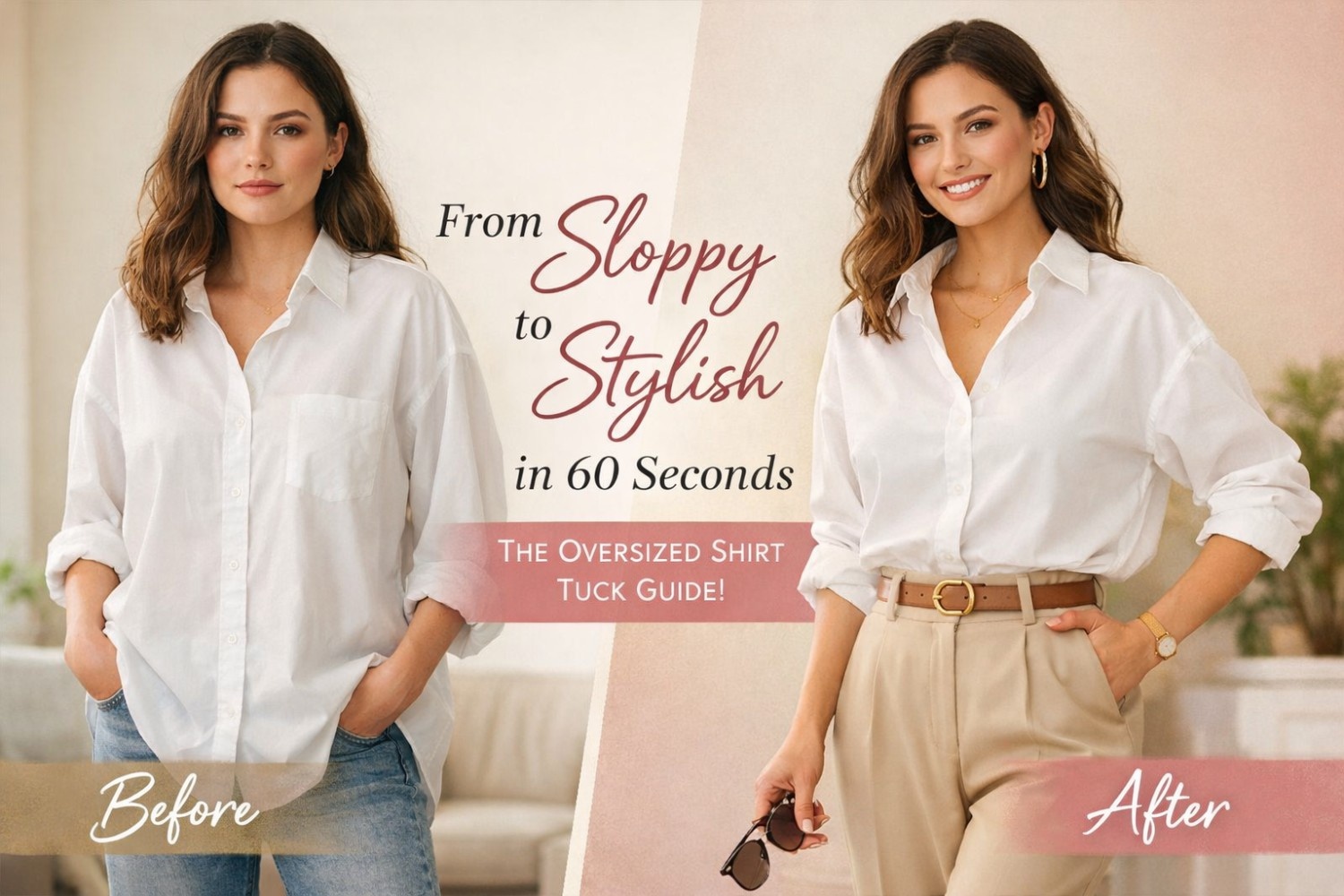 How to Tuck in an Oversized Shirt in 60 Seconds For Women