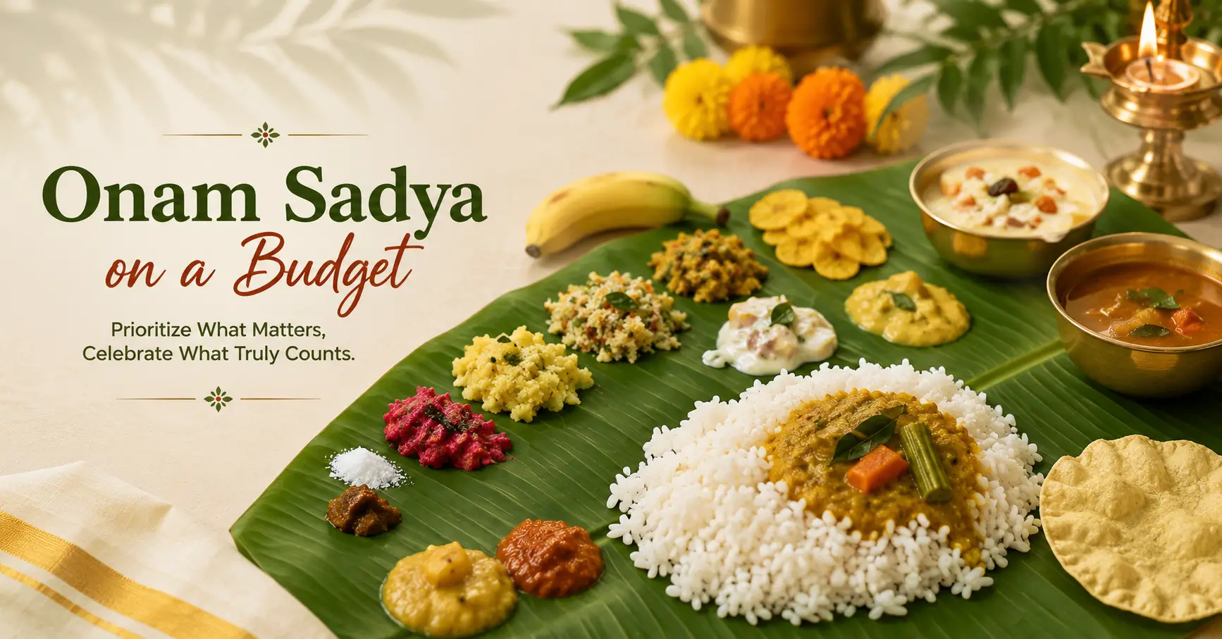 Celebrate Onam Sadya on a Budget from Abroad - Simple Onam Sadya menu